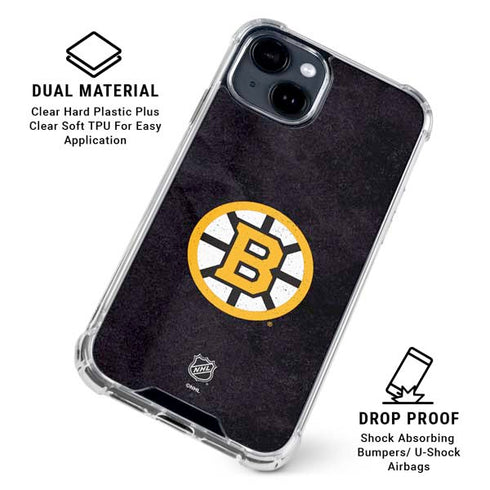 NHL Boston Bruins Distressed iPhone 14 Clear Case